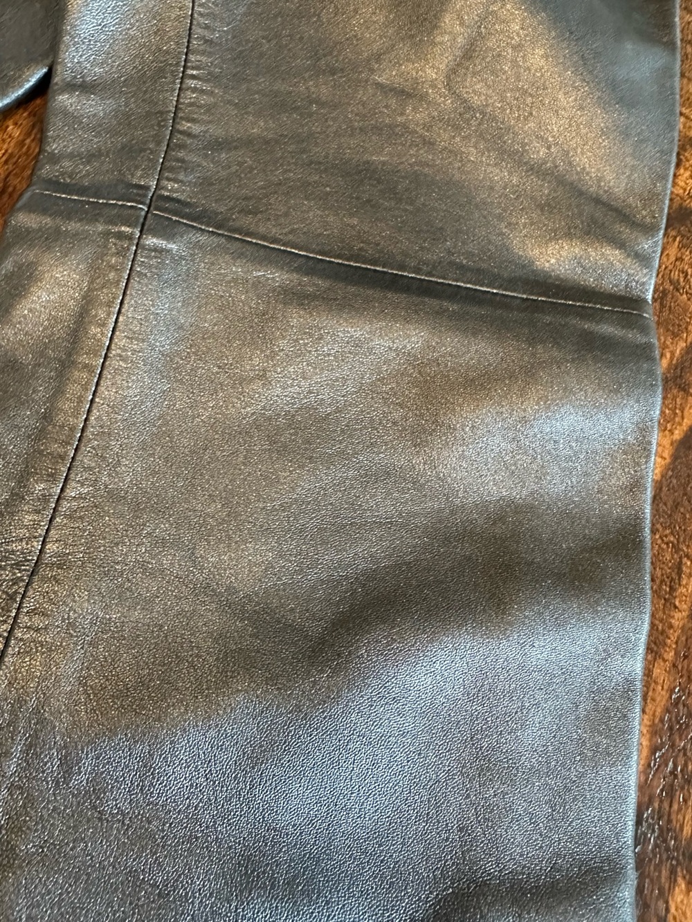 I.N.C. International Concepts | Black Genuine Leather Straight Leg Pants, 6P - Picture 3 of 7